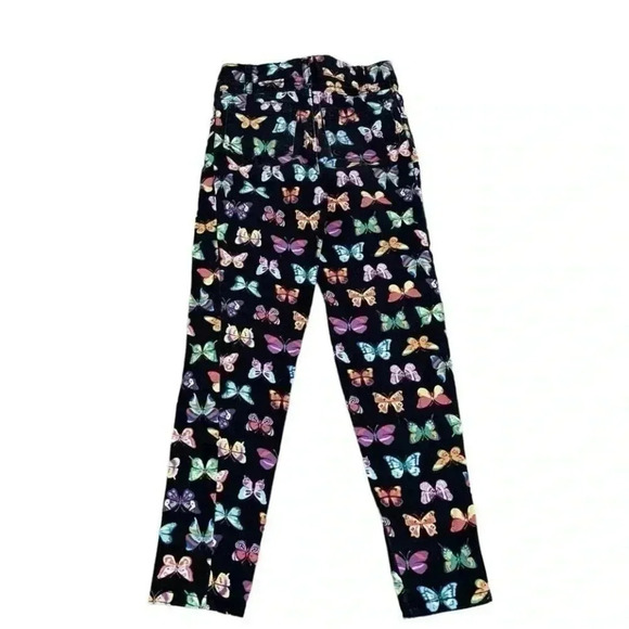 Disney Girls Butterfly Novelty Print Long Slim Jeans Pants SZ S (6-6x) # 1081 - Picture 3 of 8